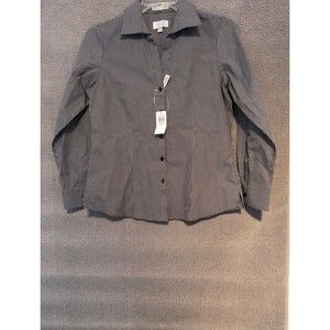 Foxcroft Plaid Shirt Women's Medium Black Wrinkle Free New 1681
